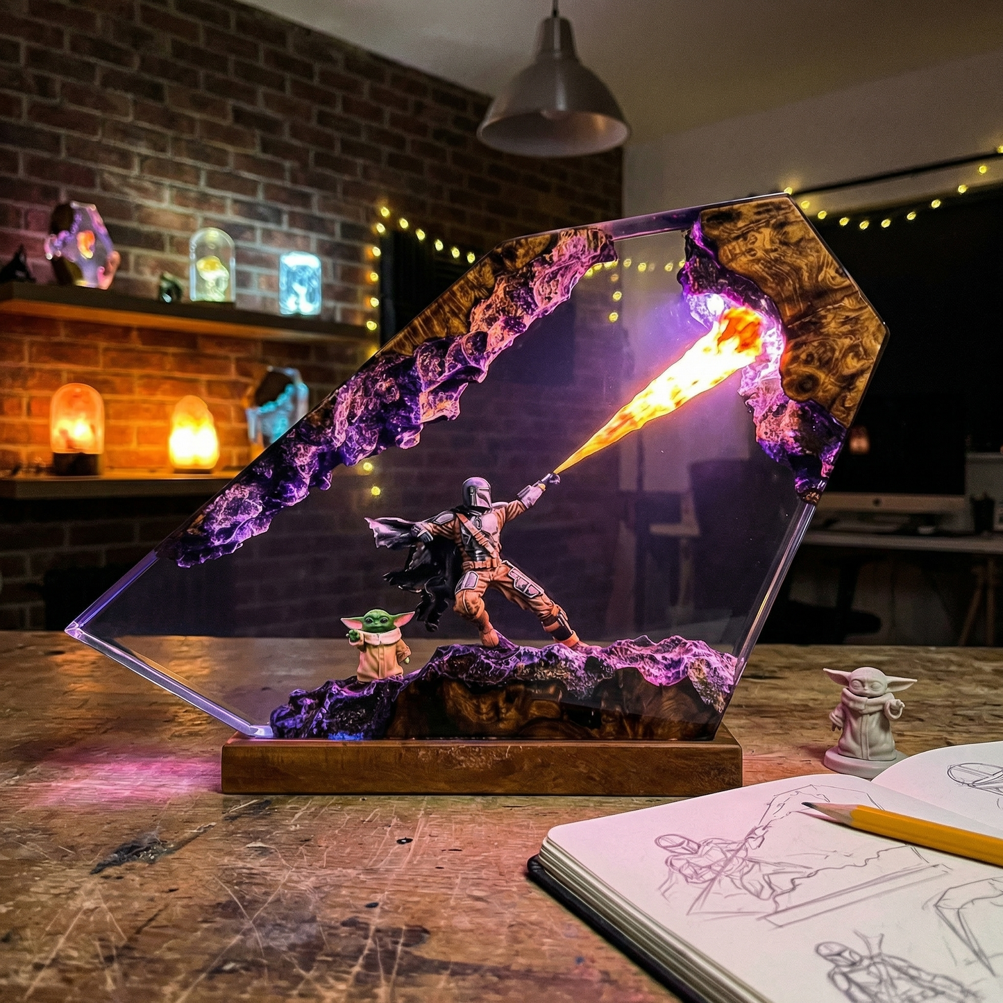 Guardian & Child Resin Nightlight